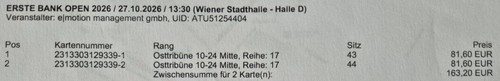 Tickets tennis erste bank - 2,